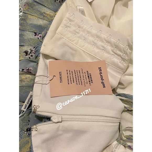 NWT Self Portrait Floral Tiered Chiffon Midi Dress US10 - Picture 14 of 16